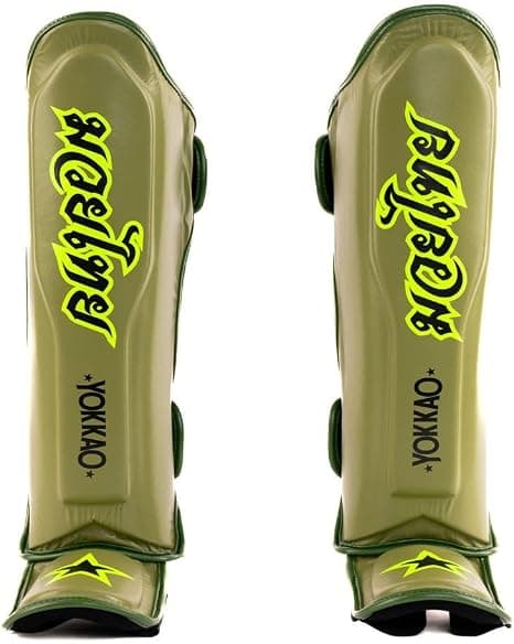 YOKKAO Muay Thai Designer Shin Guards Late Show Olive