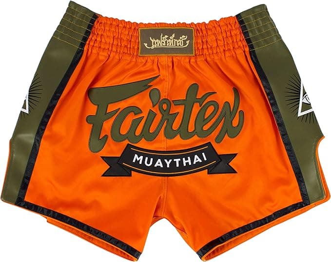 Fairtex Slim Cut Muay Thai Boxing Shorts Orange/Green